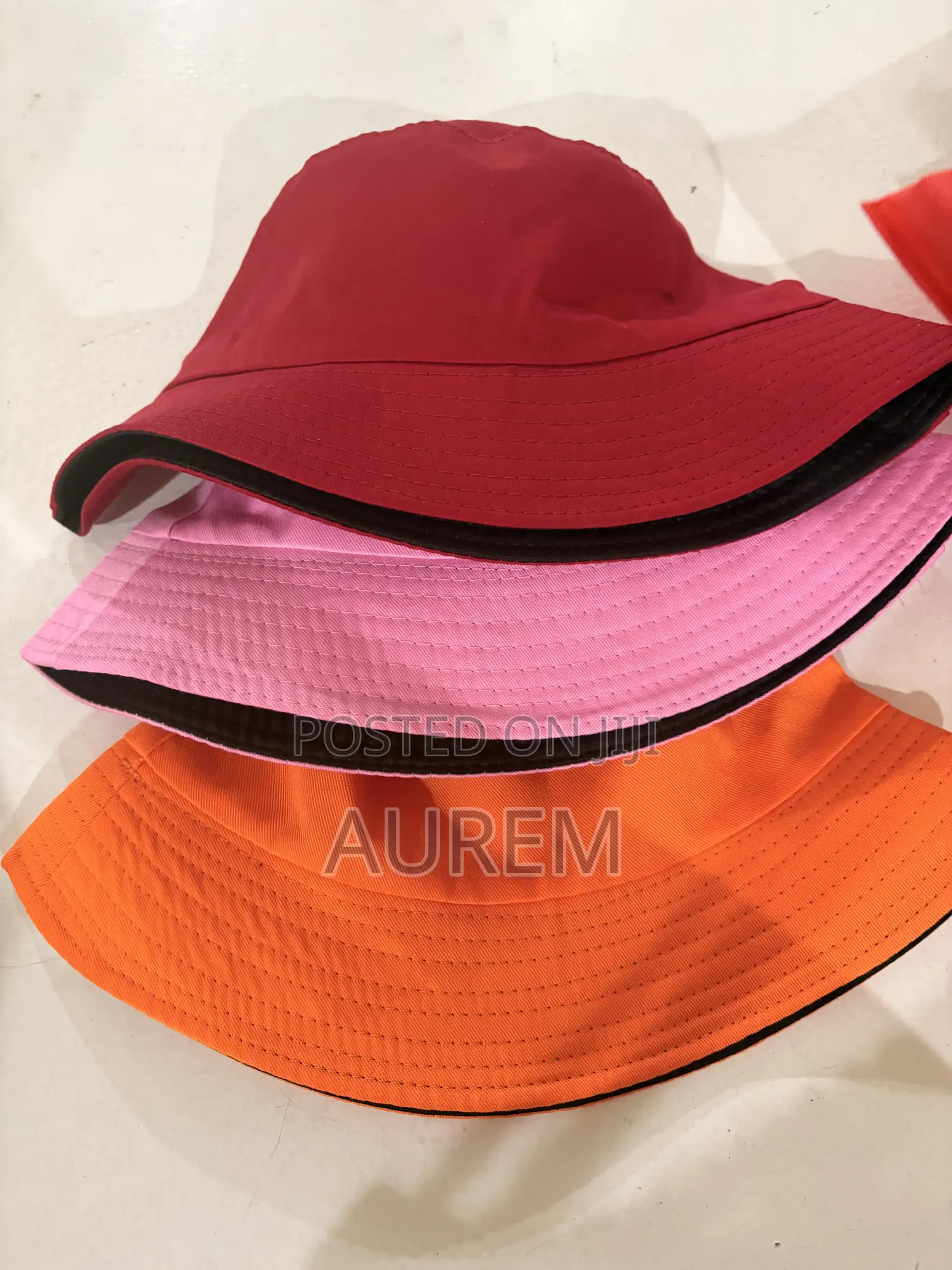 Plain Bucket Hat- Orange,red,pink,black Available