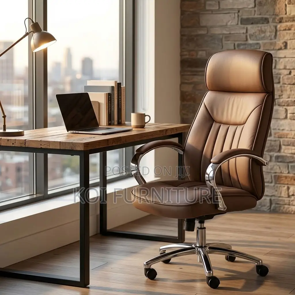 Office Chairs; Brown High-Back Apex Executive Office Seat