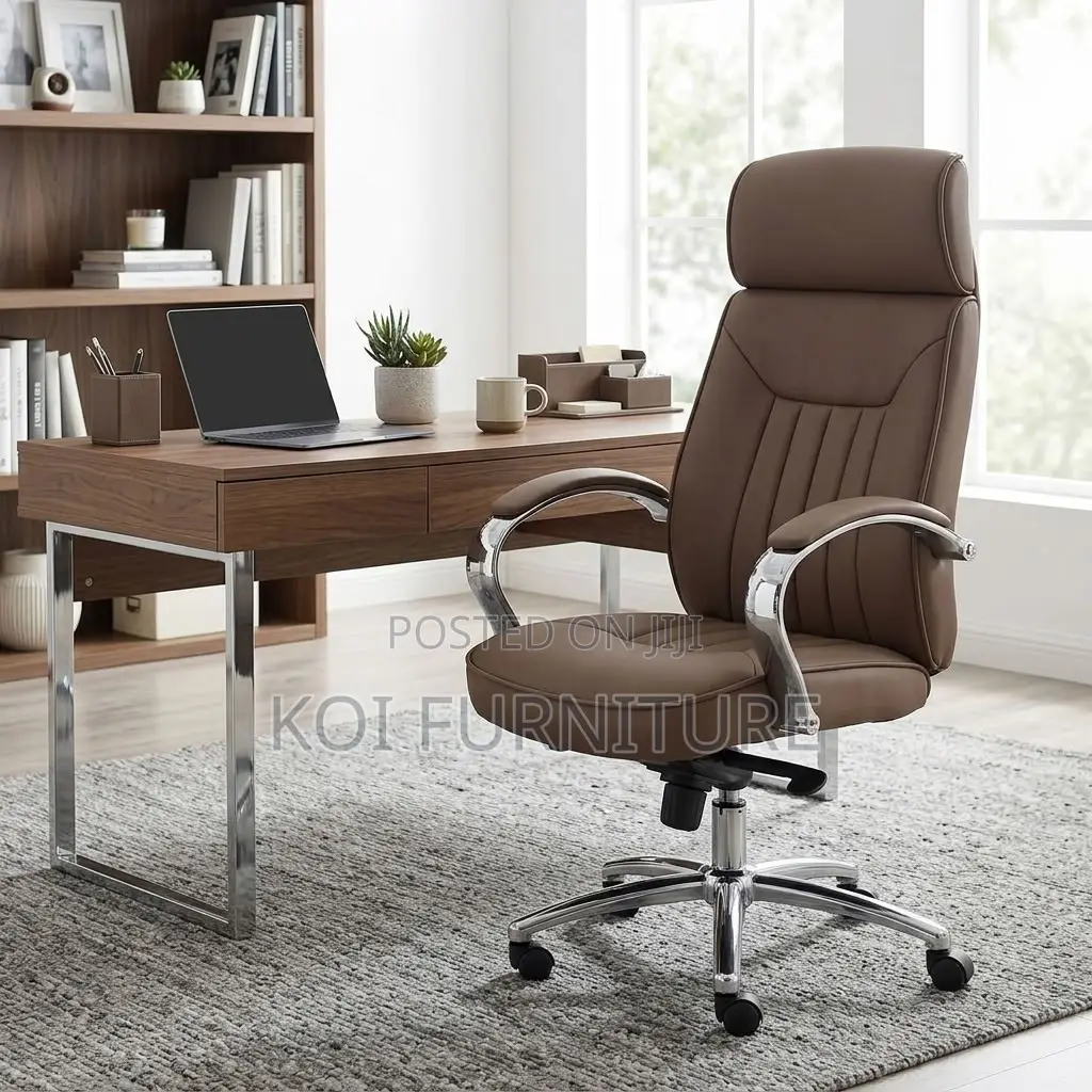 Office Chairs; Brown High-Back Apex Executive Office Seat