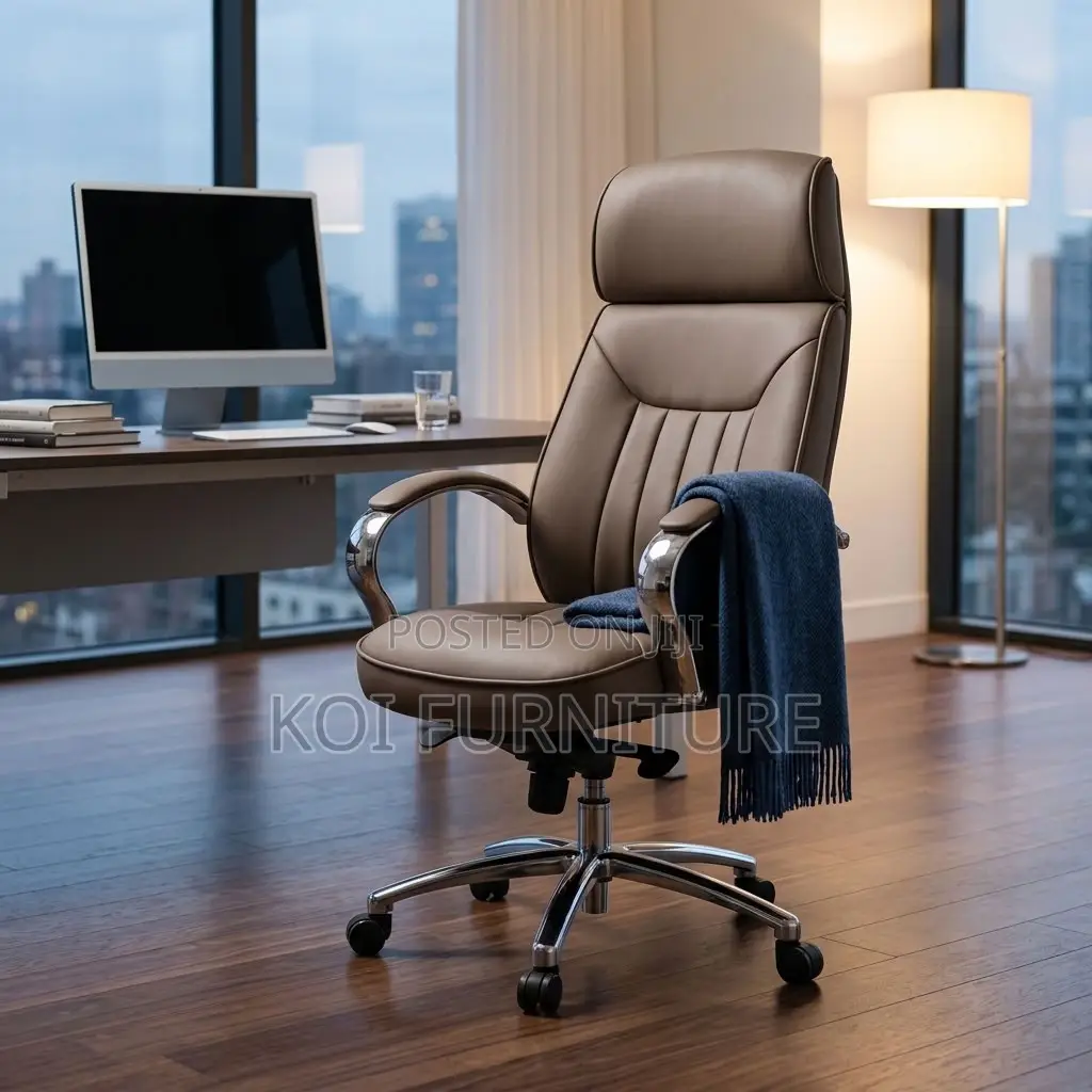 Office Chairs; Brown High-Back Apex Executive Office Seat