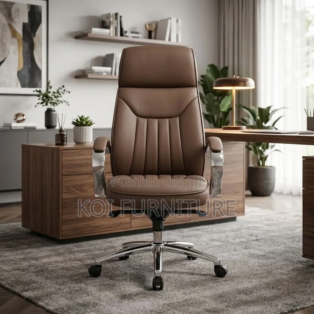 Office Chairs; Brown High-Back Apex Executive Office Seat