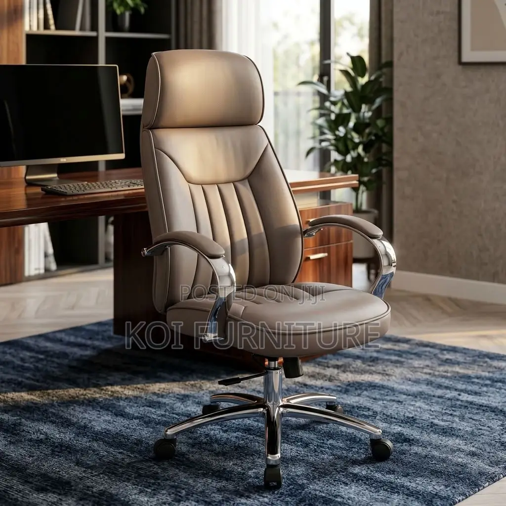Office Chairs; Brown High-Back Apex Executive Office Seat