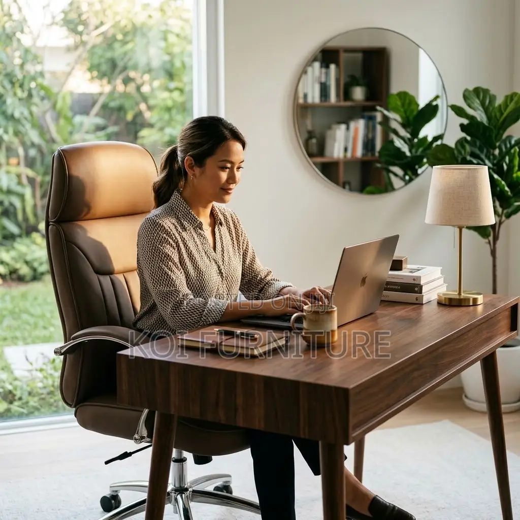 Office Chairs; Brown High-Back Apex Executive Office Seat