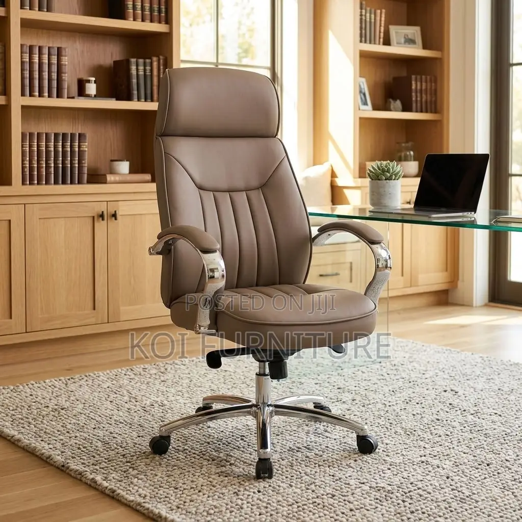 Office Chairs; Brown High-Back Apex Executive Office Seat