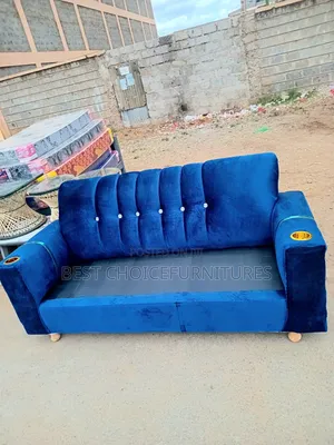 3 Seater Blue With Cups Holder