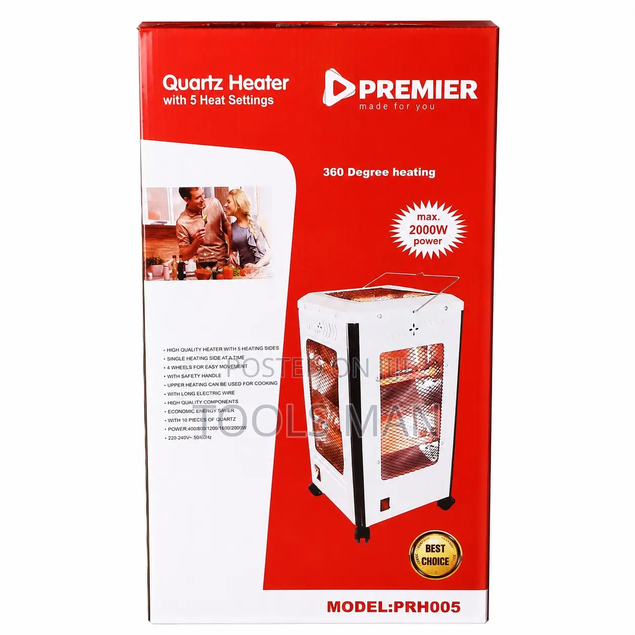 Premier Quartz Heater 2000W 5 Settings PRH005