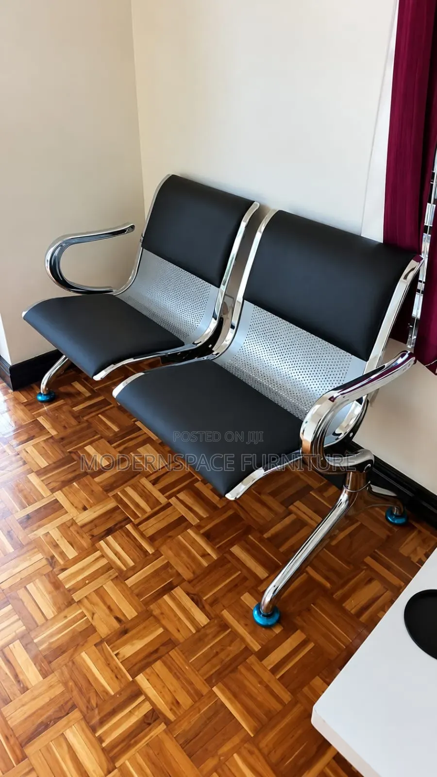 Two Seater Office Waiting Bench With Armrests