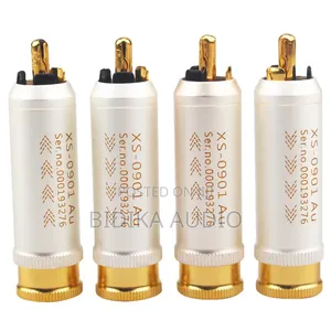 High End RCA Audio Connector Pure Red Copper With Gold Plated RCA