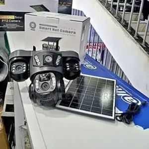 3 Lens V380 Pro Solar CCTV Camera - 4g Triple Lens With Simcard Slot