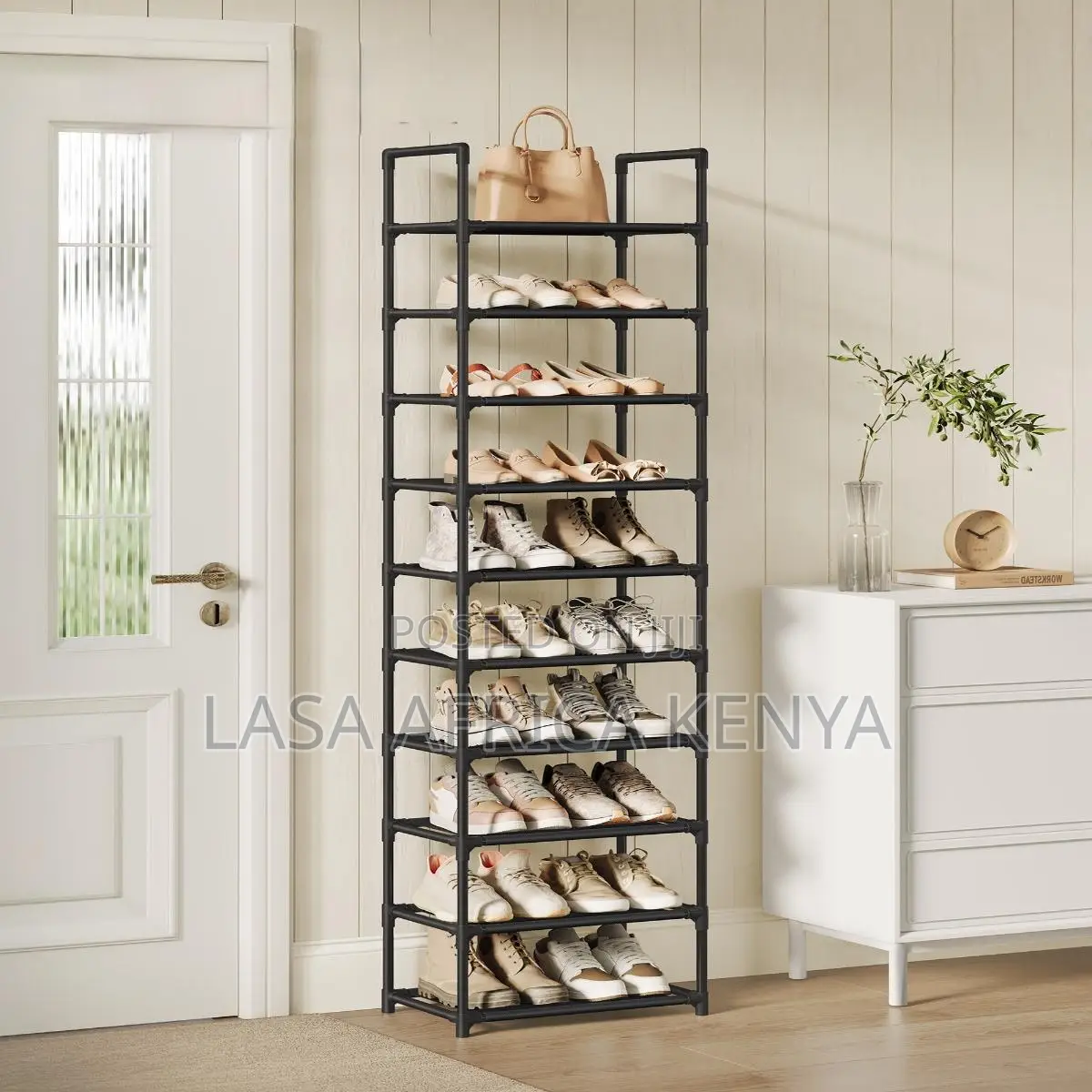 10 Tier Tall Shoe Rack Organizer Space Saving Shoe Storage