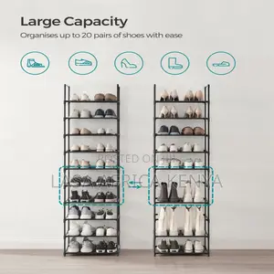 10 Tier Tall Shoe Rack Organizer Space Saving Shoe Storage