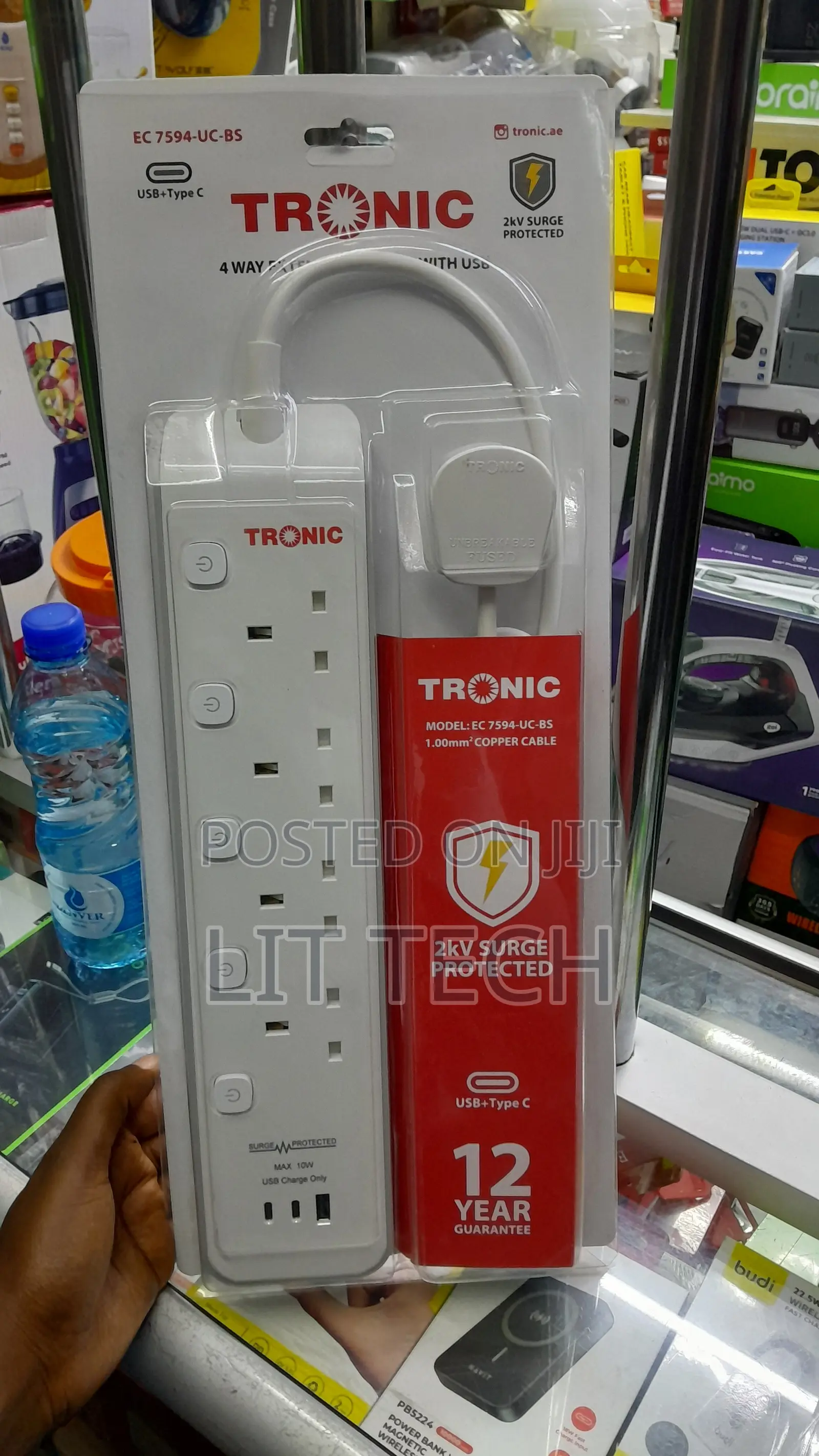 Tronic 4-Way Surge Protected Extension Socket With USB & Type-C