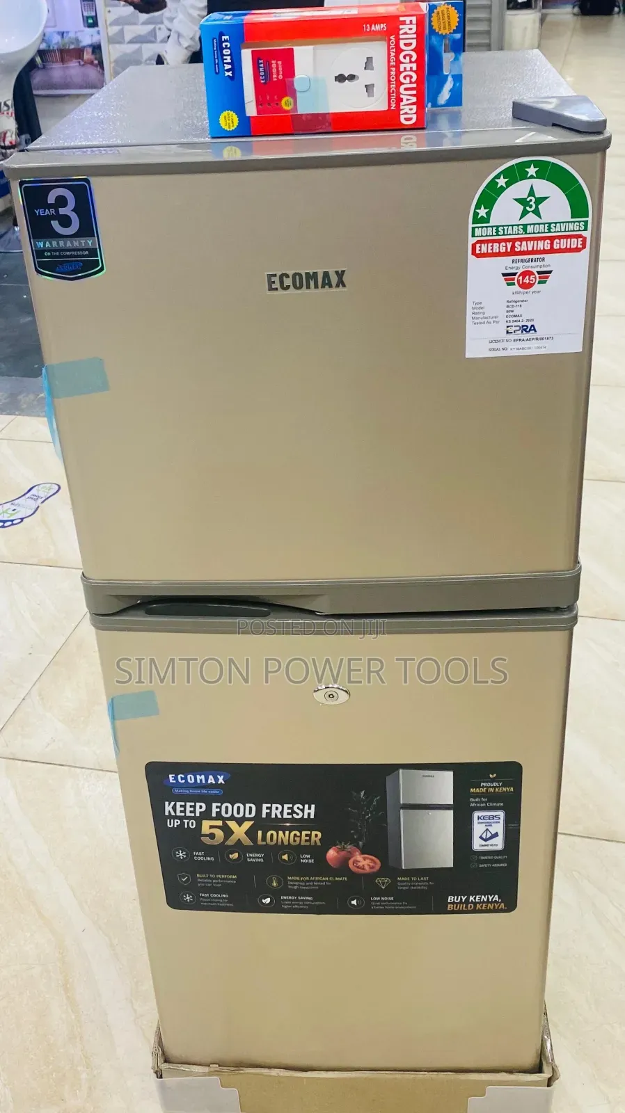 Ecomax 118L Double Door Refrigerator