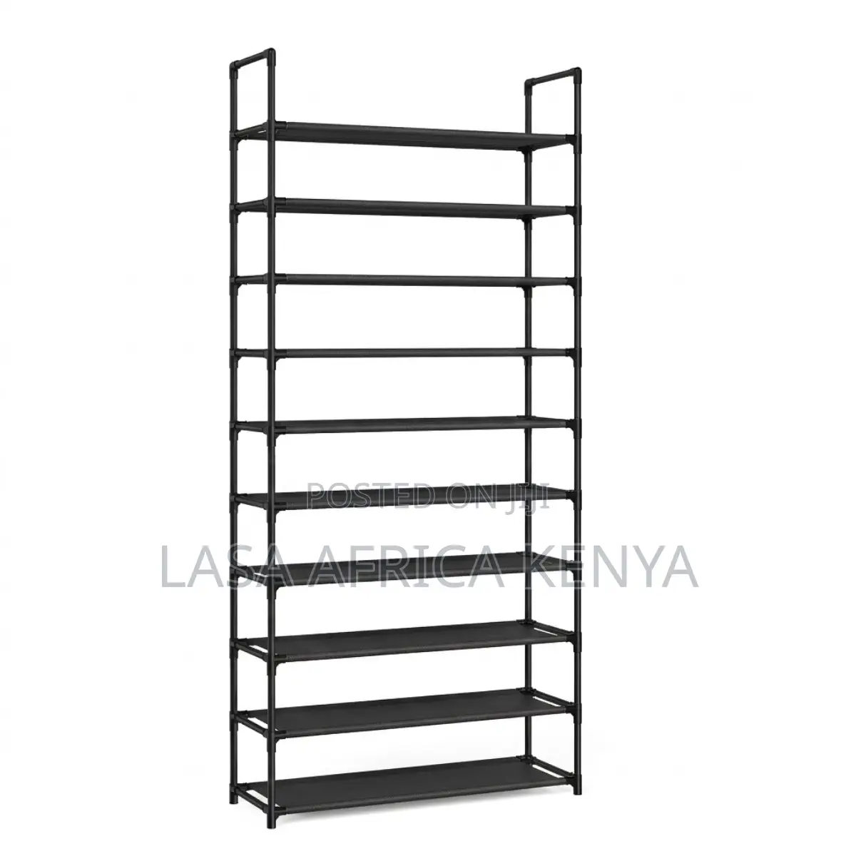 10 Tier Wide Shoe Rack Organizer Space Saving Storage - Black