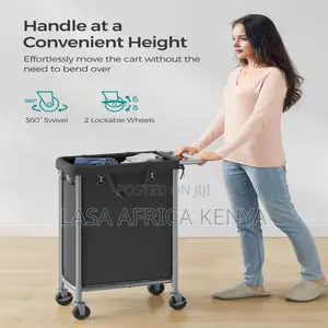 LASA Rolling Laundry Hamper With Wheels & Removable Liner