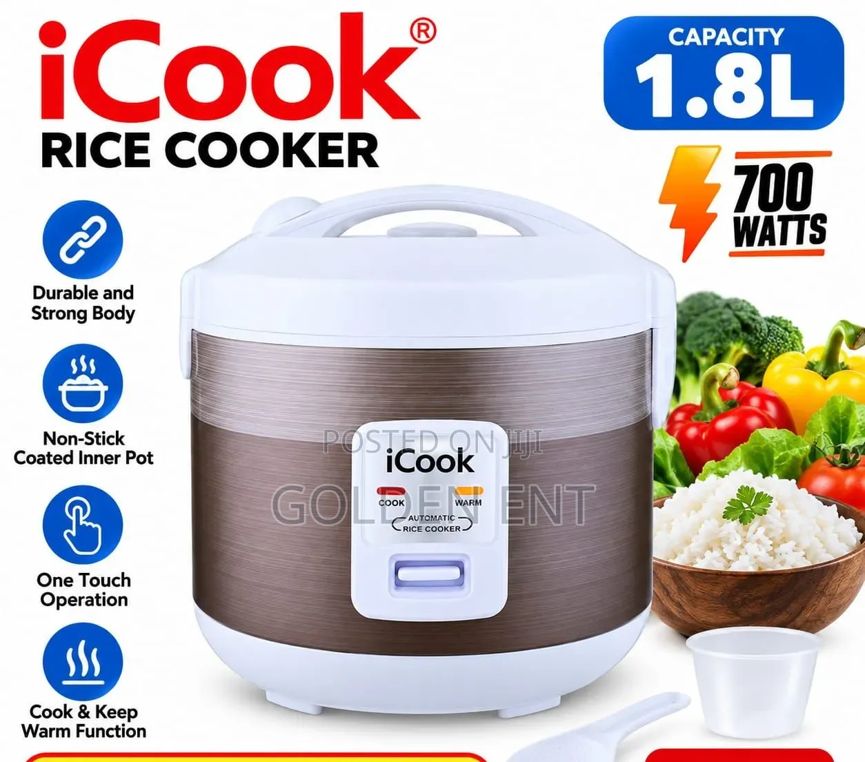 Icook 1.8l Rice Cooker / 700 W Icook Rice Cooker
