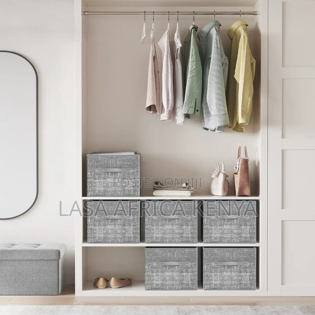 LASA Set of 6 Storage Cubes Non-Woven Fabric Foldable Closet Organizer