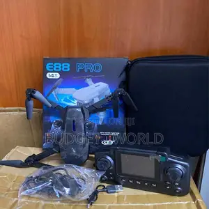 One-Key Takeoff/Landing Remote Control- Black E88 Pro4K Dual Cam Drone