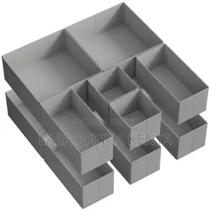 Drawer Organisers Set of 12 - Foldable Fabric Storage Boxes, Grey