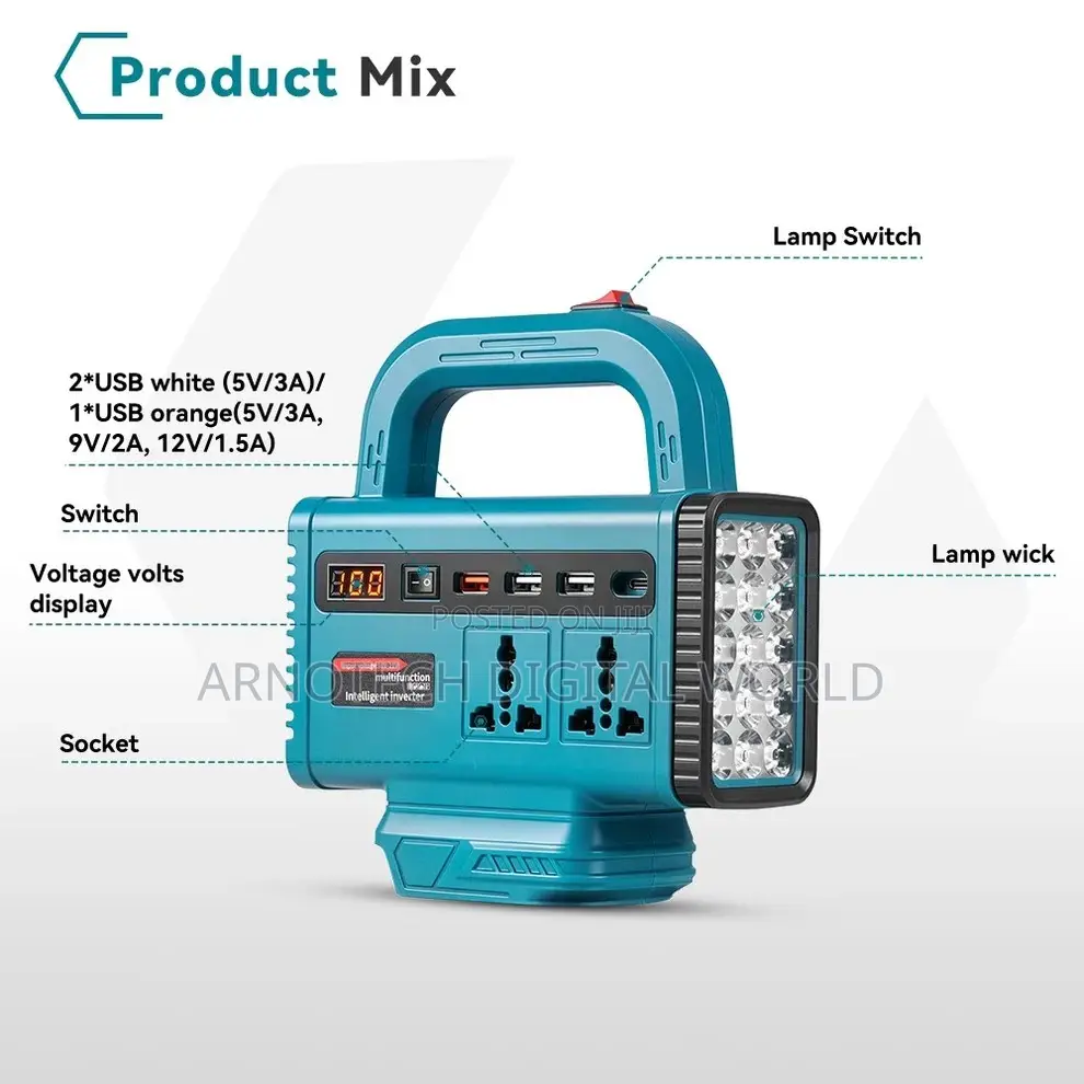 Multi-Function Power Inverter Full Kit (Inverter+2Batteries+Charger)