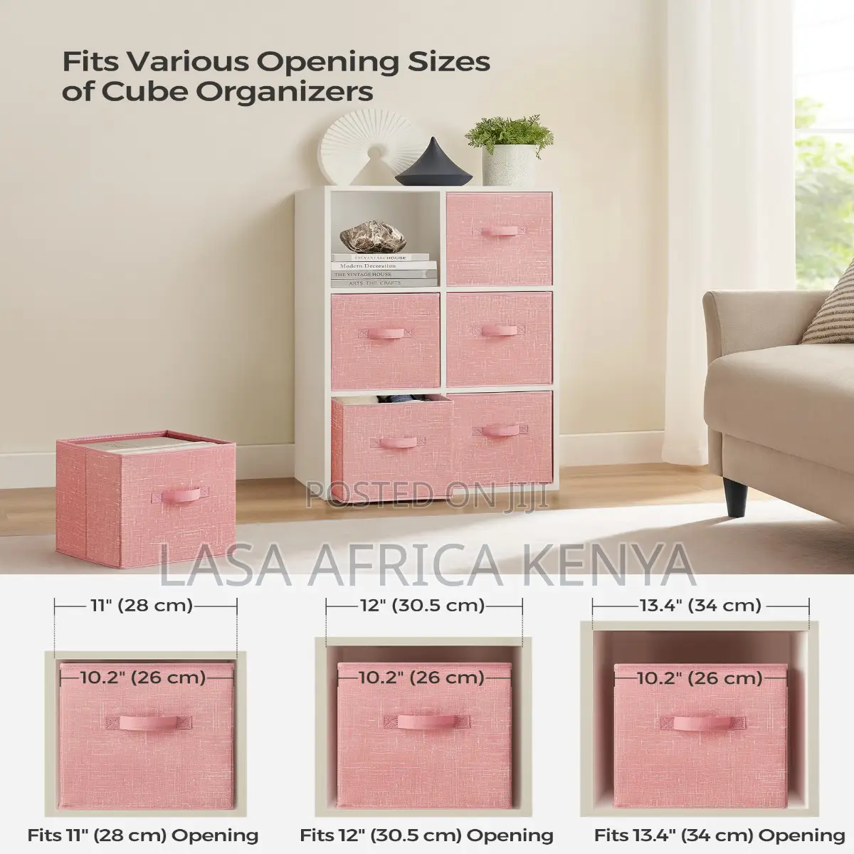 Storage Cubes Set of 6 - Jelly Pink