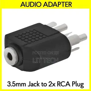 3.5mm Jack to 2 RCA Plug Splitter Dual RCA to AUX Stereo Adapter