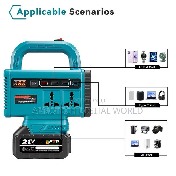 Multi-Function Portable Intelligent Power Inverter+1Battery + Charger - thumbnail 3