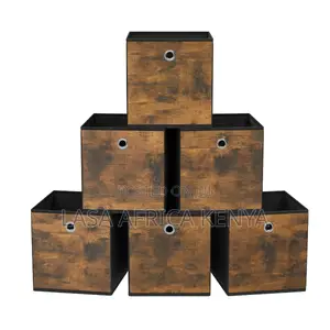 Storage Cubes Set of 6 - Rustic Brown