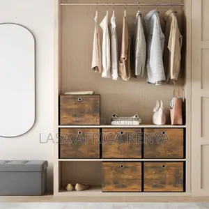 Storage Cubes Set of 6 - Rustic Brown