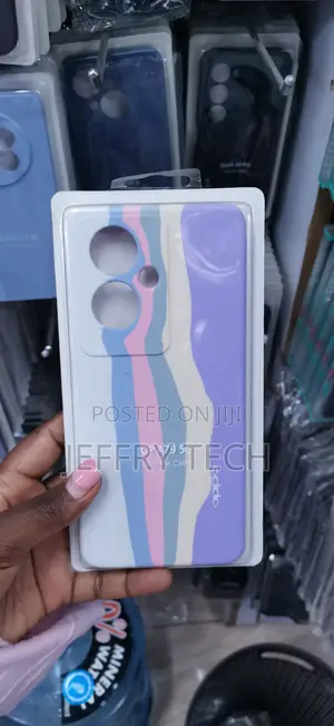 Multicolored Wavy-Patterned Silicone Case Packaged for the Oppo A79