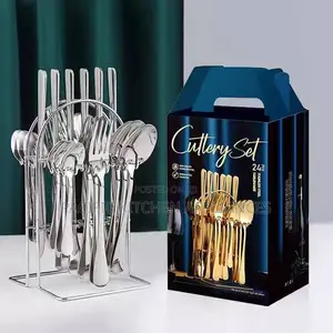 24 Pieces Silver Cutlery Set