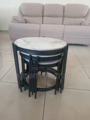 Unique 3 Pieces Marble Nesting Stools