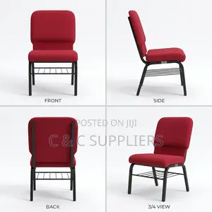 Red Stackable Conference Chair-Full Fabric