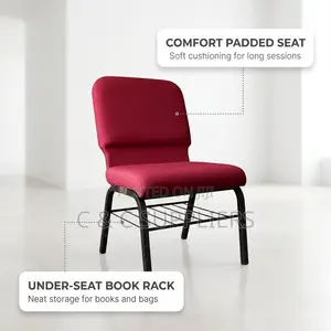 Red Stackable Conference Chair-Full Fabric