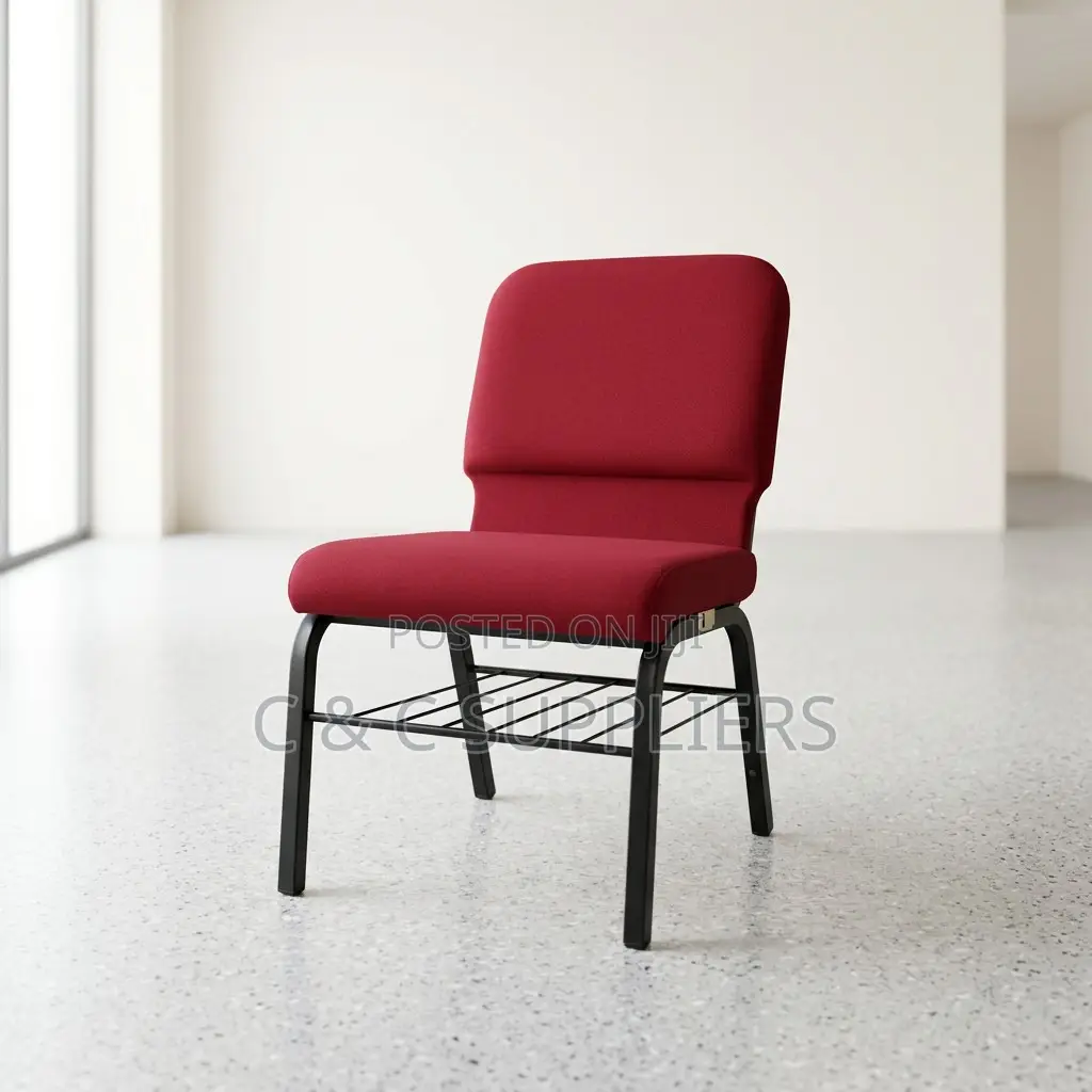 Red Stackable Conference Chair-Full Fabric