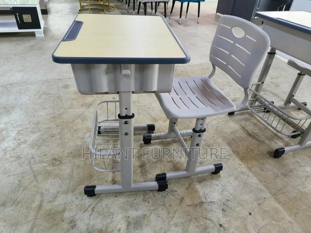 Adjustable Height Grey Kids Study Desk - main view