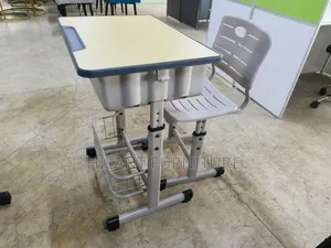 Adjustable Height Grey Kids Study Desk
