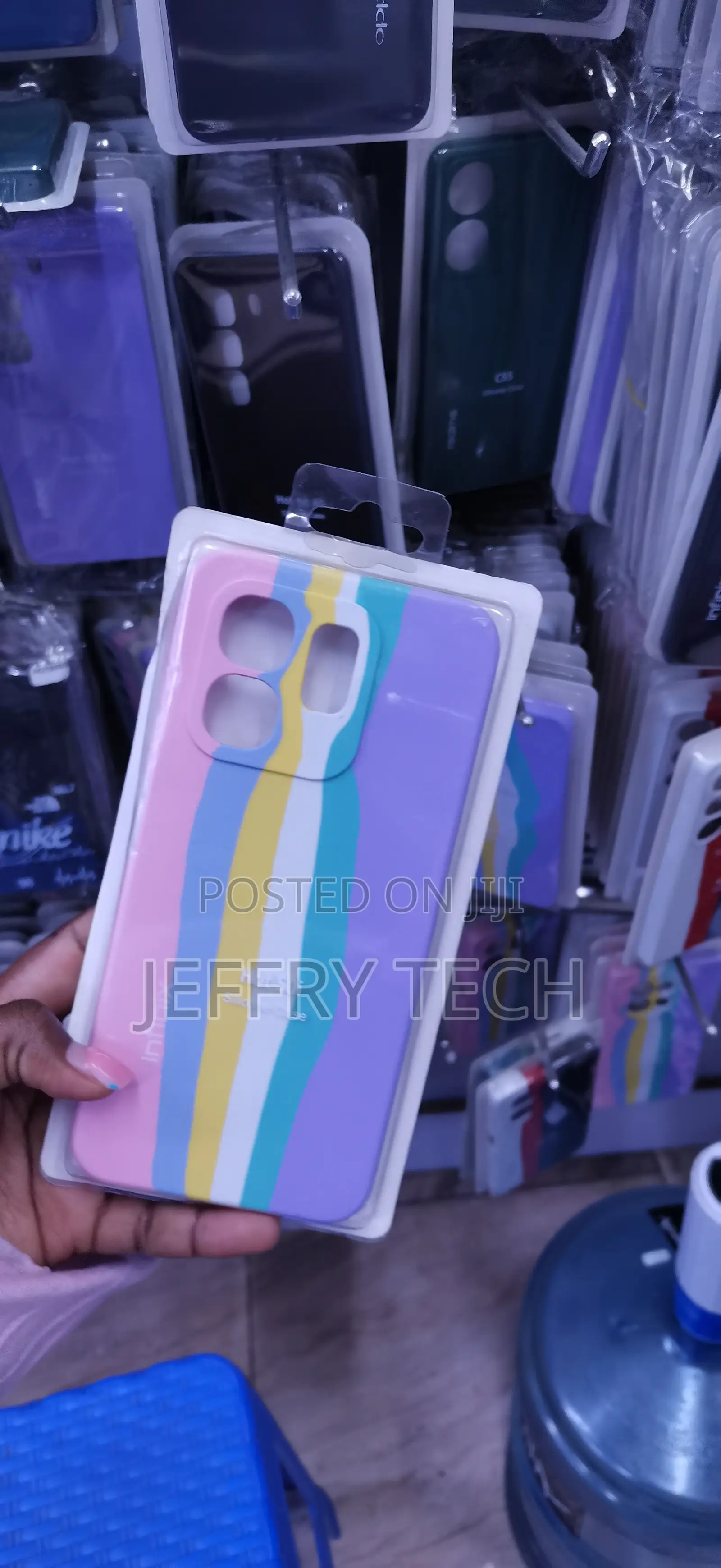 Rainbow Pastel Vertical Stripe Case Designed for the Infinix Hot 50i.