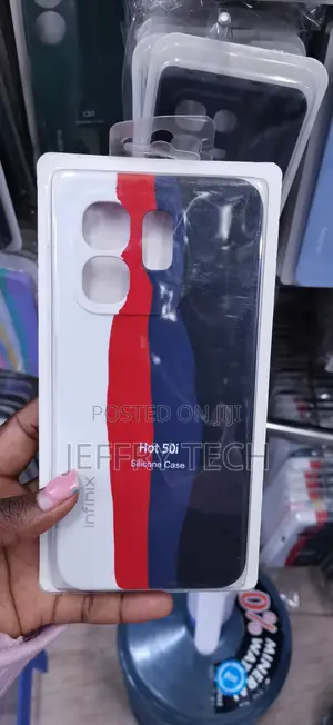Infinix Hot 50i Liquid Silicone Case Featuring a Vertical Tri-Color