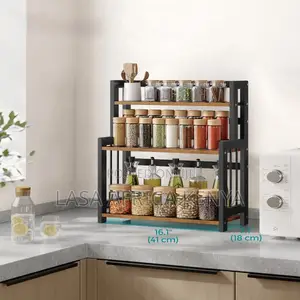 3-Tier Spice Storage Rack Bamboo - Rustic Brown