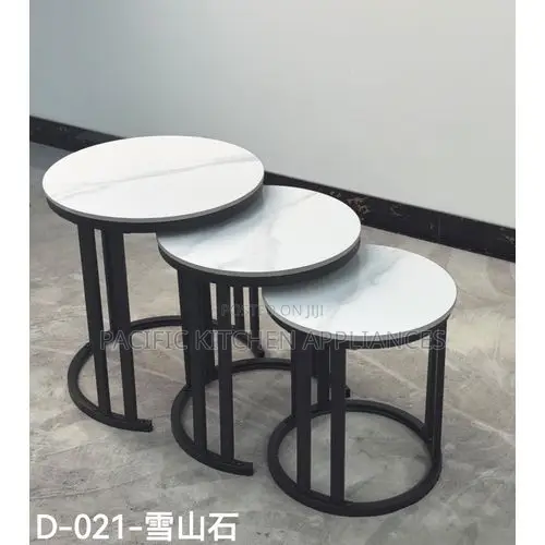 Durable 3 in 1 Executive Modern Style Pure Marble Nesting Coffee Table