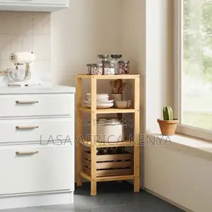 4 Tier Bamboo Storage Shelf Multifunctional Organizer