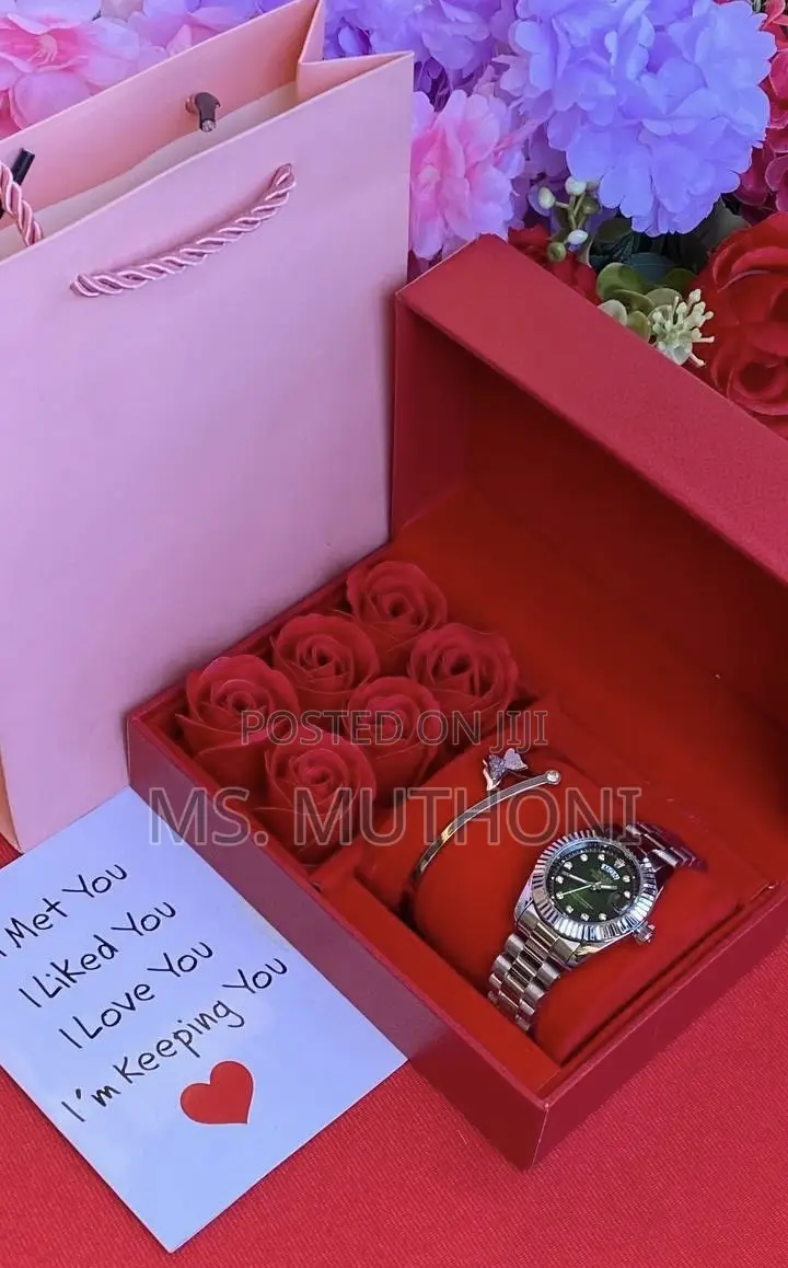 Everlasting Flower & Watch Surprise Box