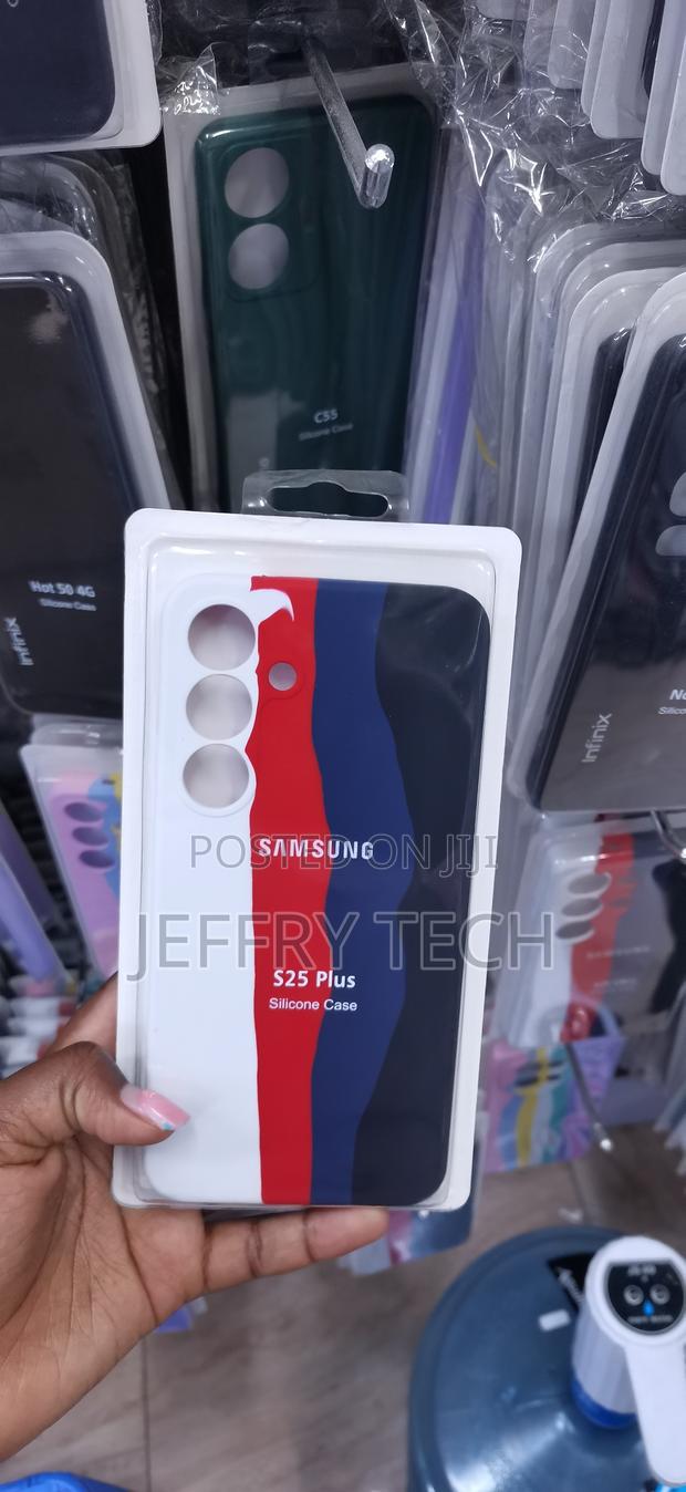 Multicolor Case Galaxy S25 Plus With a White, Red, Blue, and Dark Grey - main view