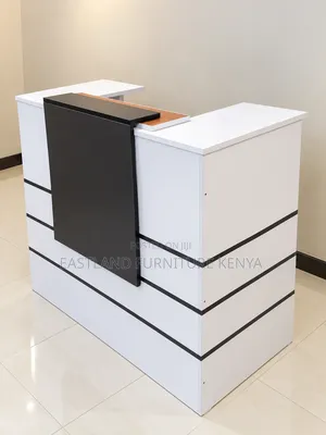 Modern White and Black Reception Counter Desk Stylish Front Desk