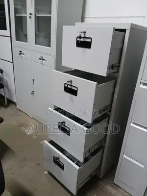 Modern Four Drawer Cabinet-Sturdy Steel Construction