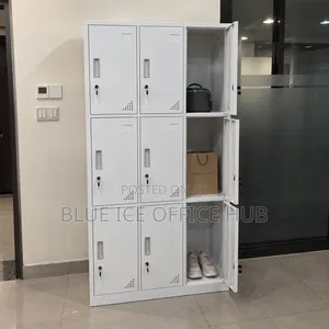 6 Door Metallic Locker Cabinet – White Steel Storage Locker
