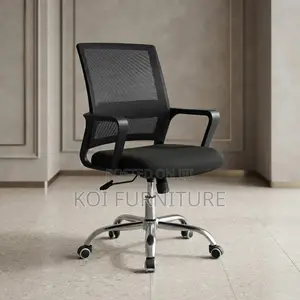 Office Chairs; Clerical Mid Backrest Black Captain Chair
