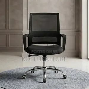 Office Chairs; Clerical Mid Backrest Black Captain Chair