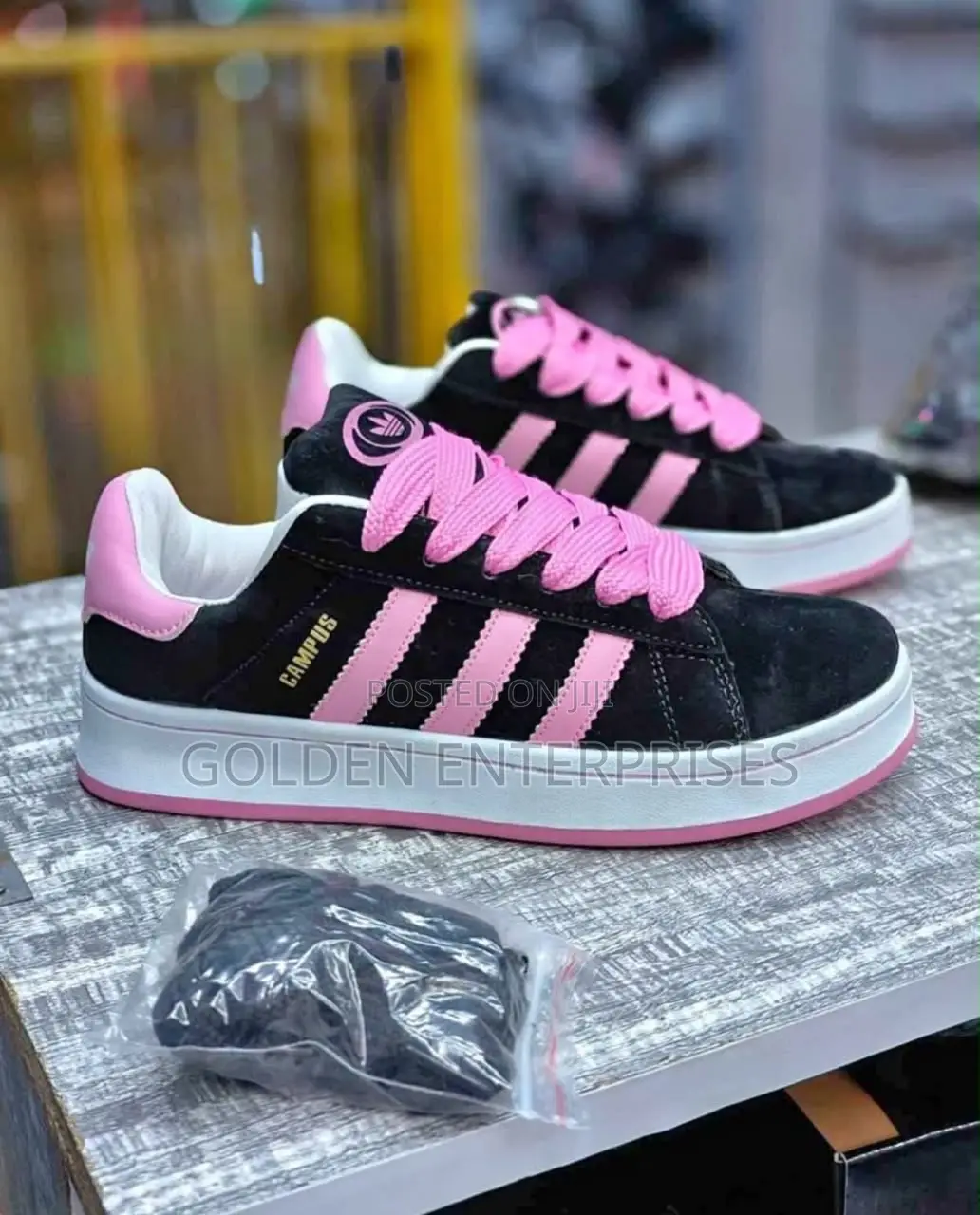 Pink Black Adidas Campus 37-42